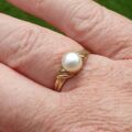 Pearl Solitaire Ring in 9ct Gold.