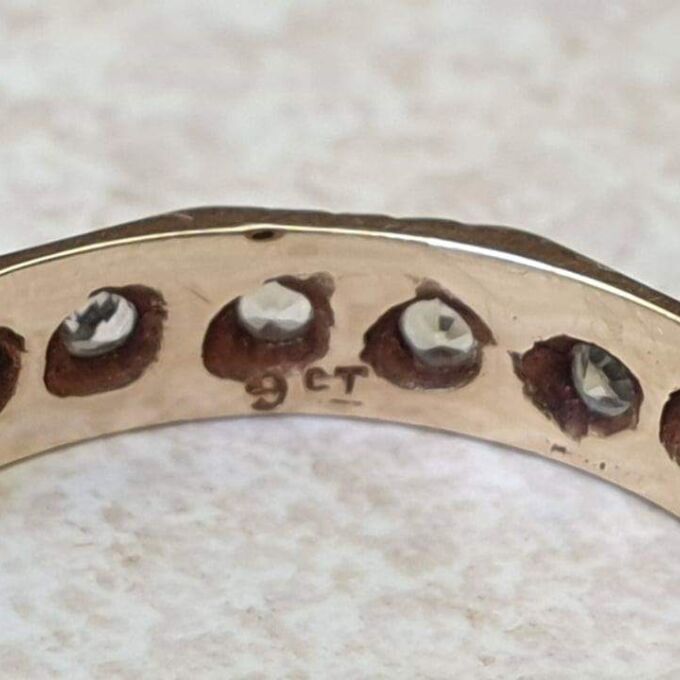 Reserved – Quartz Full Eternity Ring in 9ct Gold.