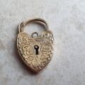 Swirl Pattern Heart Padlock in 9ct Gold