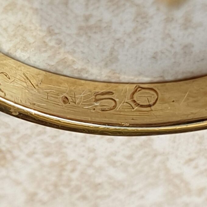 Ruby and Diamond Chevron Ring in 18ct Gold,  a UK M 1/2 or a US 6 3/4.