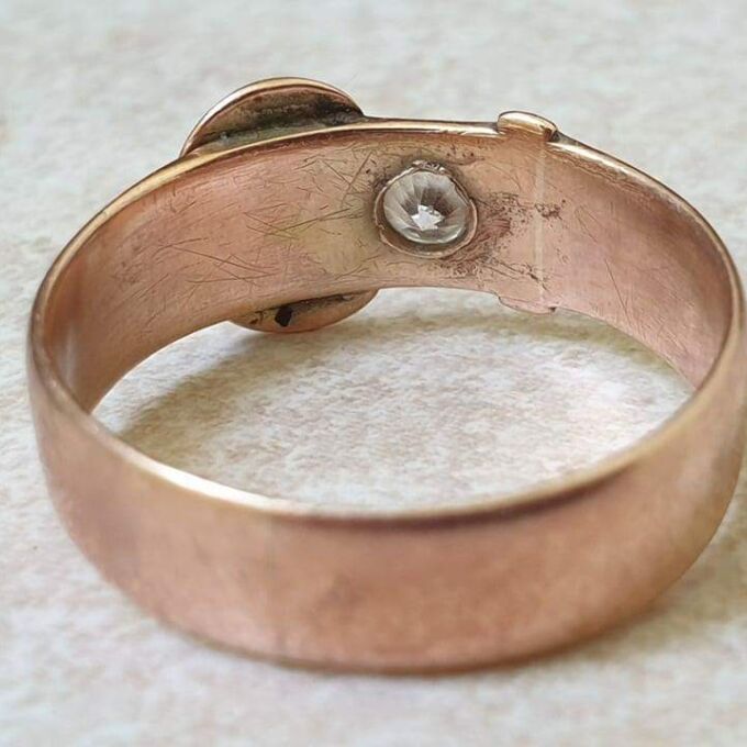 Antique Buckle Ring in 9ct Rose Gold.