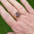 Heavyweight Carnelian Signet Ring in 9ct Gold.