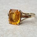 Citrine Paste Solitaire Ring in 9ct Gold,  a UK O or a US 7 1/2.