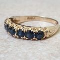 Sapphire Half Eternity Stacking Band in 9ct Gold, a UK M 1/2 or a US 6 3/4