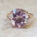 Pale Amethyst and White Topaz Ring in 9ct Gold, a UK K 1/2 or a US 5 3/4