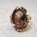 Bold Smoky Quartz Ring in 9ct Gold.