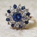 Synthetic Blue Sapphire and Spinel Ring in 9ct Gold, a UK M 1/2 or a US 6 3/4