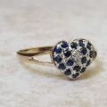 Sapphire Adorned Heart Ring in 9ct Gold.