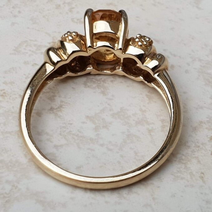 Citrine Ring in 9ct Gold,  a UK N or a US 6 3/4.