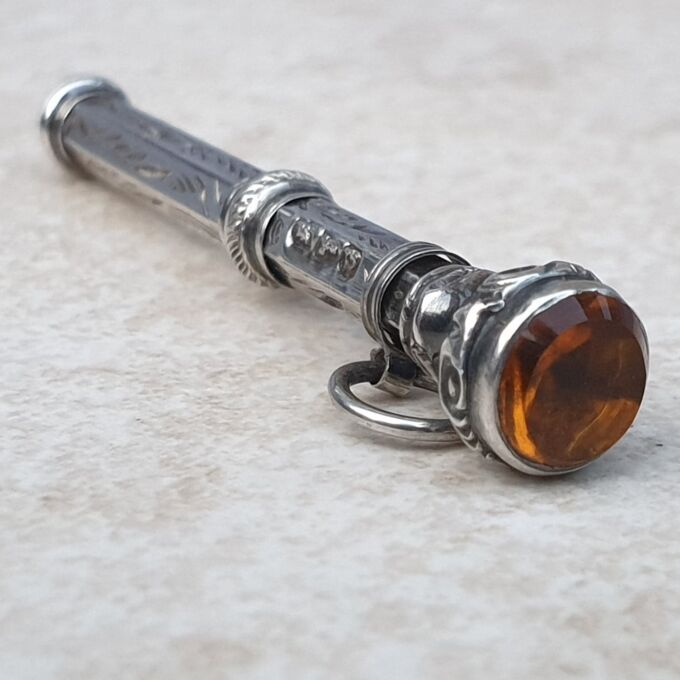 Antique Ornate Propelling Pencil in Silver with Vintage Box