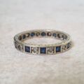 Sapphire and Spinel Full Eternity Ring in 9ct Gold, a UK M or a US 6 1/2