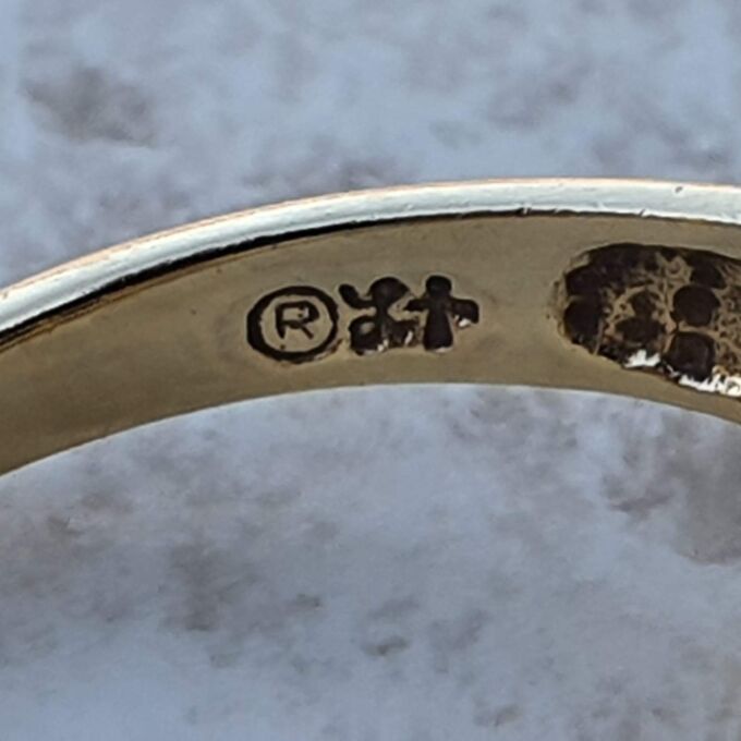 Graduating Synthetic Sapphire Five Stone Ring in 10k Gold.