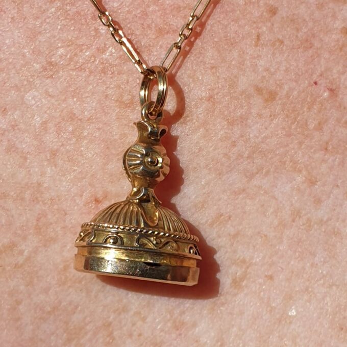 Unusual Opening Frame  Locket Fob Pendant in 9ct Gold