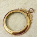 Antique Circular Glass Framed Locket in 9ct Gold