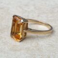 Vibrant Citrine Solitaire Ring in 9ct Gold, a UK L or a US 6.