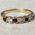 RESERVED – Sapphire and Diamond 9ct Gold Band, a UK K – K 1/2 or a US 5 3/4.