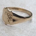 Engraved Shield Signet Ring in 9ct Gold, a UK W or a US 11 1/4