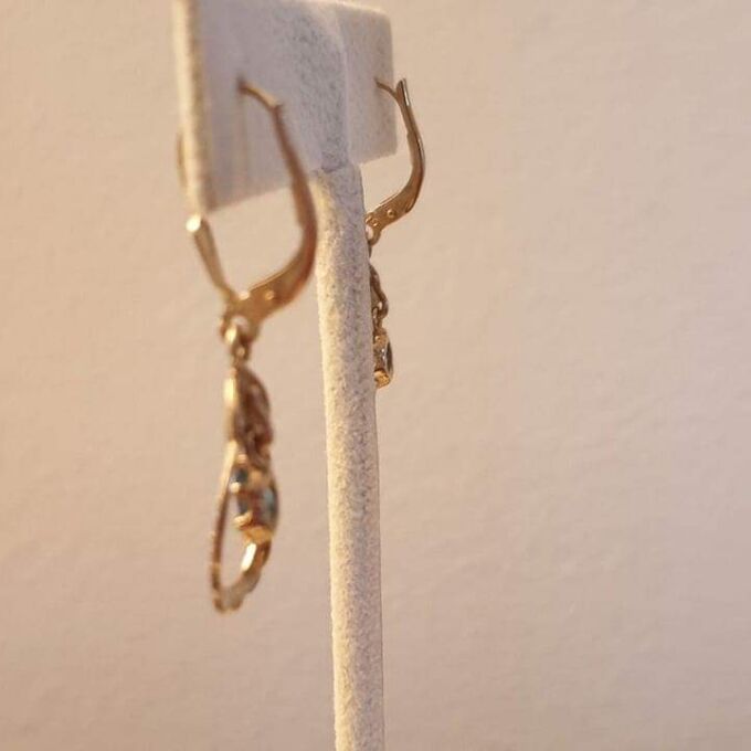 Topaz Dangle Drop Earrings in 9ct Gold