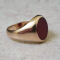 Heavyweight Carnelian Signet Ring in 9ct Gold.