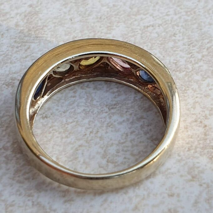 Multi Sapphire Ring in 9ct Gold, a UK M 1/2 or a US 6 3/4