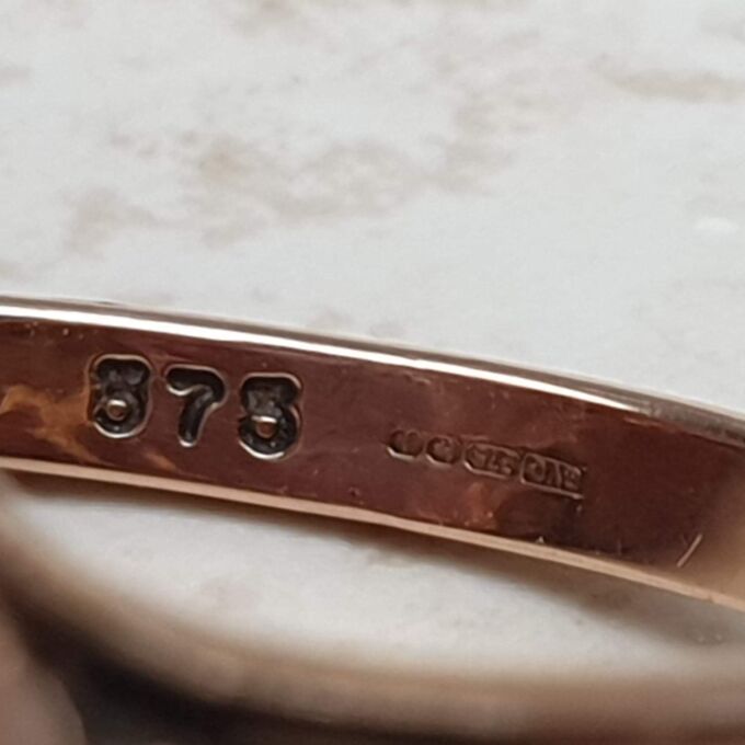 Reserved – Pink Rose Quartz Solitaire in 9ct Rose Gold, a UK M or a US 6 1/2