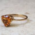 Citrine Heart Ring in 9ct Gold.