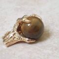 Eagle or Dragon Claw Pendant with Tigers Eye Ball, in 9ct Gold