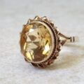 Citrine Solitaire Ring in 9ct Gold, a UK L 1/2-M or a US 6 1/4-6 1/2