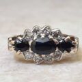 Sapphire and Diamond Ring in 9ct Gold, a UK K or a US 5 1/2