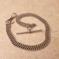Sterling Silver Curb Chain with T Bar and Dog Clip