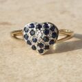 Sapphire Adorned Heart Ring in 9ct Gold.