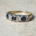 Sapphire and Diamond Ring in 9ct Gold, a UK K 1/2 or a US 5 3/4