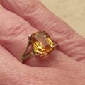 Citrine Paste Solitaire Ring in 9ct Gold,  a UK O or a US 7 1/2.