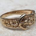 Flower Buckle Ring in 9ct Gold, a UK J 1/2 or a US 5 1/4
