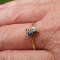 Diamond & Sapphire Moi et Toi Ring in 18ct Gold, a UK R or a US 9