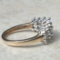 Two Row Diamond Set Ring in 9ct Gold, a UK L 1/2 or a US 6 1/4