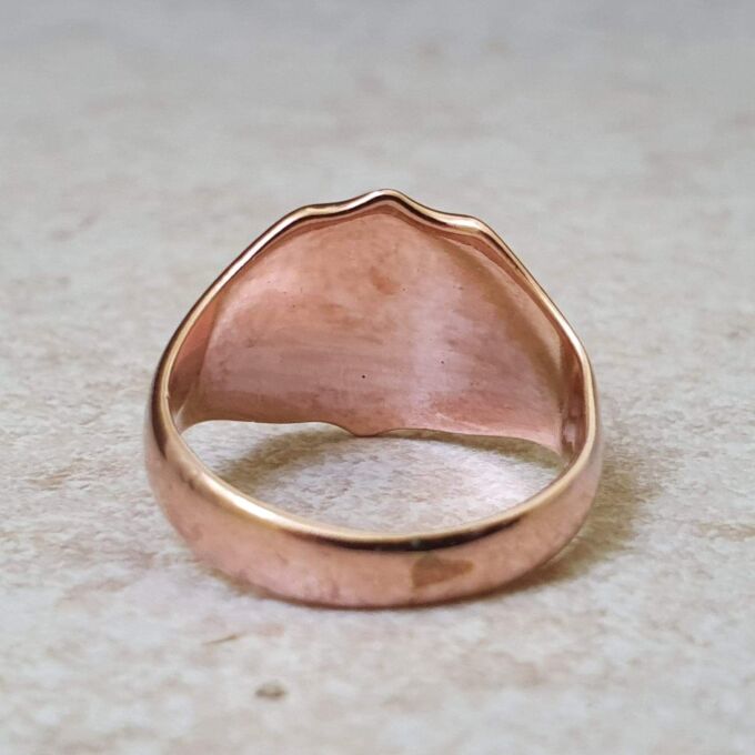 Shield Signet Ring in 9ct Rose Gold.