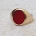 Heavyweight Carnelian Signet Ring in 9ct Gold.