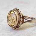 Citrine Solitaire Ring in 9ct Gold, a UK L 1/2-M or a US 6 1/4-6 1/2