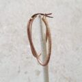 Textured Curved Oval Hoop Earrings in 9ct Rose Gold