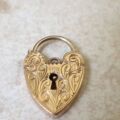 Ornate Heart Padlock Pendant in 9ct Gold