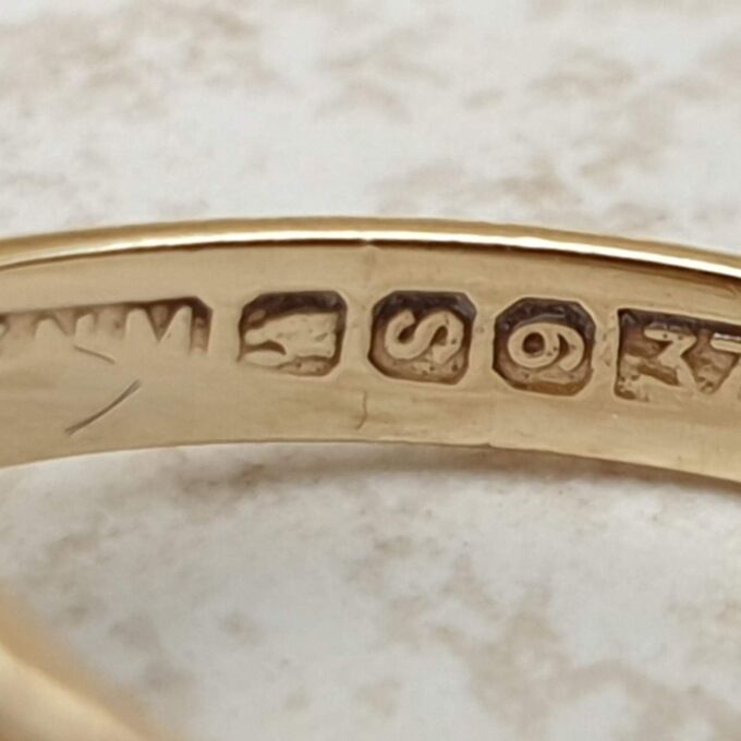 Snake Ring in 9ct Gold,  a UK L or a US 6.