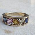 Multi Sapphire Ring in 9ct Gold, a UK M 1/2 or a US 6 3/4