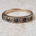 Sapphire and Diamond Stacking band Ring in 9ct gold, a UK R or a US 9.