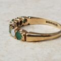 Opal and Green Stone Stacking Band in 9ct Gold, a UK N 1/2 or a US 7 1/4.