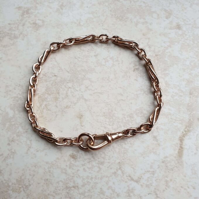 Fancy Twisted Link Bracelet in 9ct Rose Gold