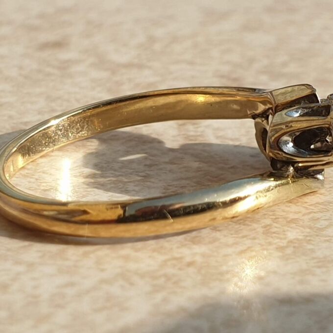 Diamond Trilogy Ring in Platinum and 9ct Gold,  a UK L 1/2 or a US 6 1/4.