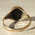 Oval Onyx Striped Signet Ring in 9ct Gold, a UK S or a US 9 1/2