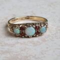 Opal and Garnet Ring in 9ct Gold, a UK N or a US 7