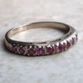 Ruby Half Eternity Stacking Band in 18ct White Gold